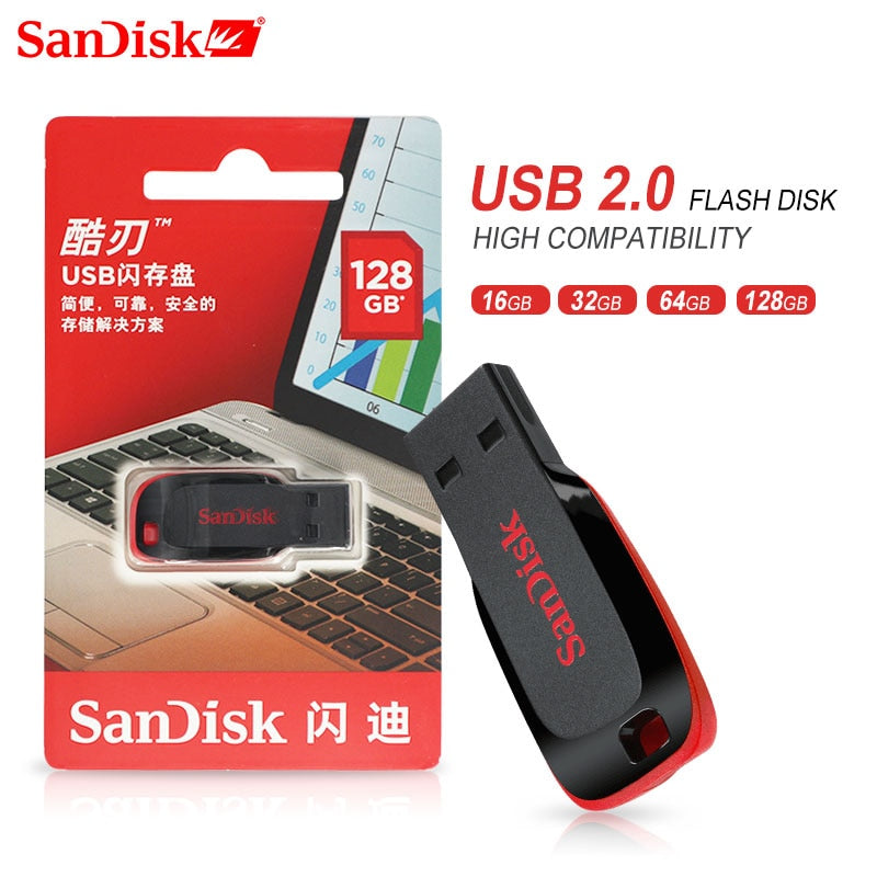 SANDISK Cruzer U Flash Drive 16GB USB 2.0 Black - 7899 image 0