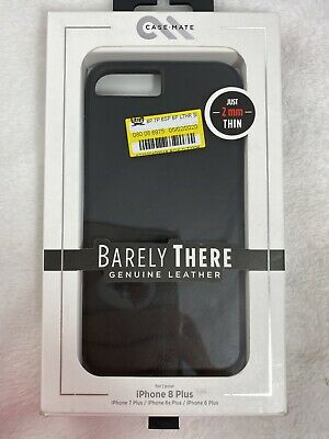 Case-Mate Apple iPhone 8 Plus/7 Plus/6s Plus/6 Plus Barely There Leather Case - Smooth Black image 0