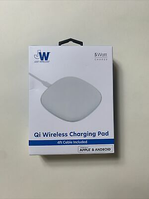Just Wireless 5W Qi Wireless Charging Pad with 4ft TPU Charging Cable - White image 0