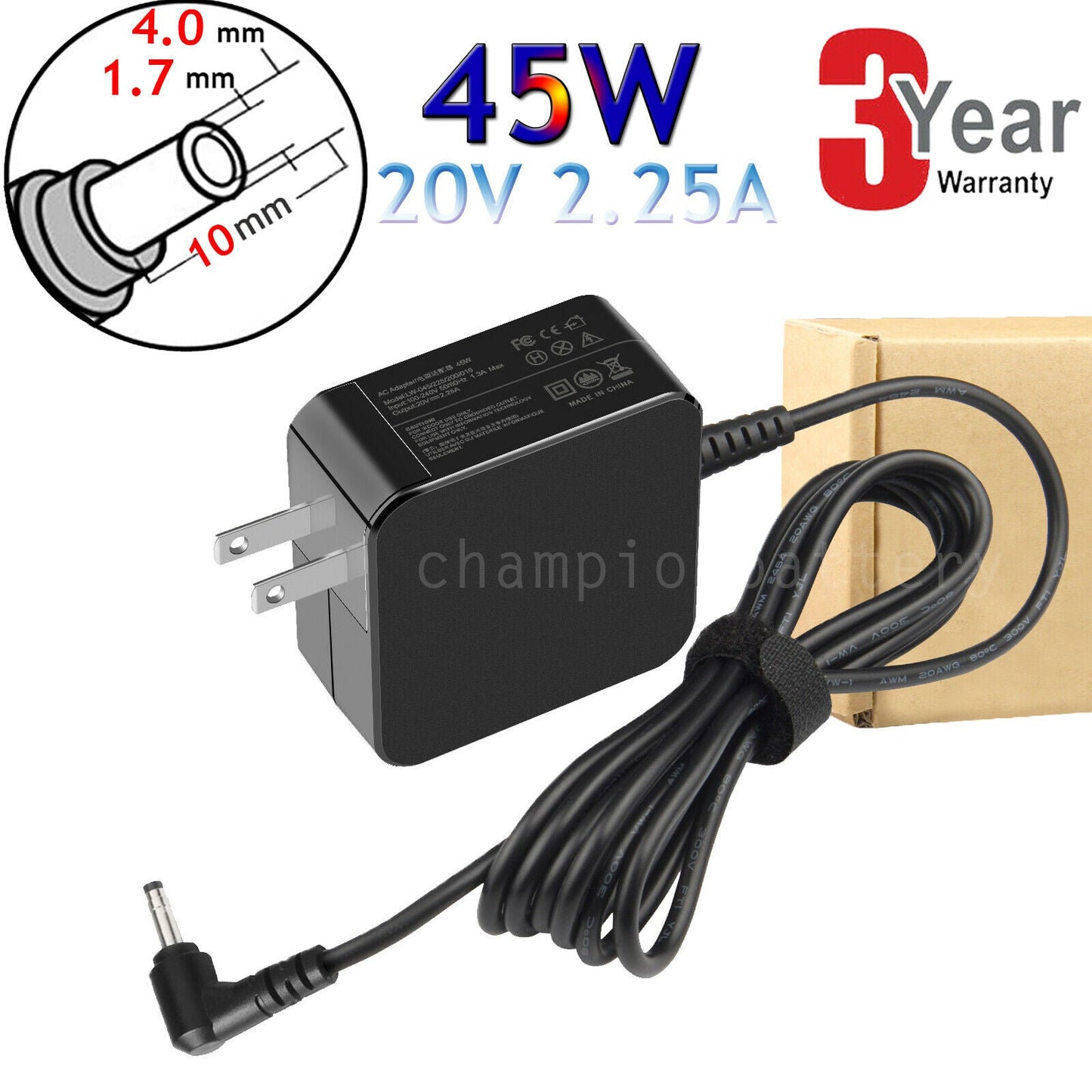 45W For Lenovo Charger Ideapad 100s Input 20V 2.25A AC Adapter ADL45WCC ADL45WCD image 0