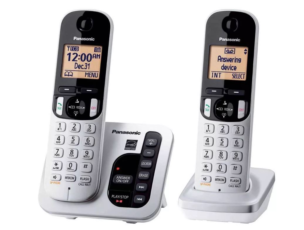Panasonic DECT 6.0 Plus Cordless Phone System (KX-TGC222S) with Answering Machine - Silver image 0