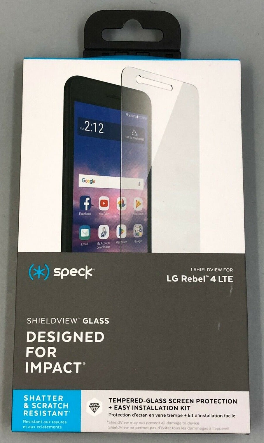 SPECK Shieldview Glass Tempered Screen Protection for LG Rebel 4 LTE image 0