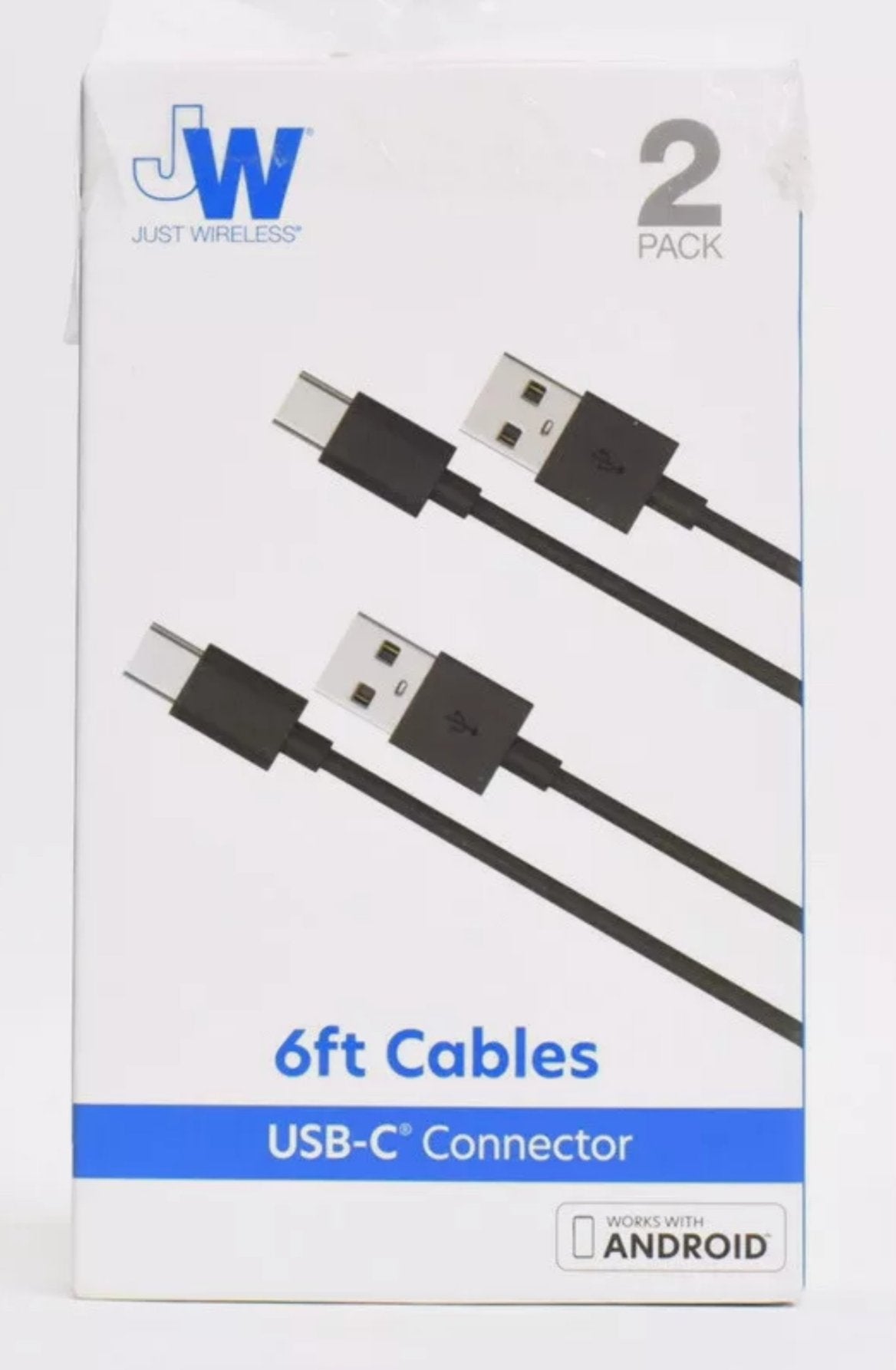 Just Wireless 6ft TPU Type-C to USB-A Cable Dual Pack - Black image 0