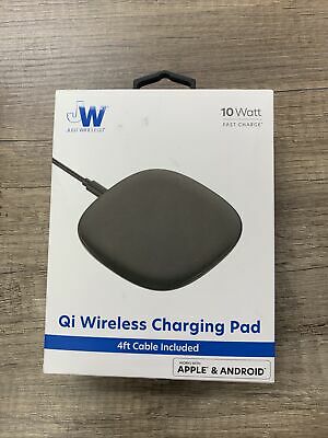 Just Wireless 10W Qi Wireless Charging Pad with 4ft TPU Charging Cable - Black image 0