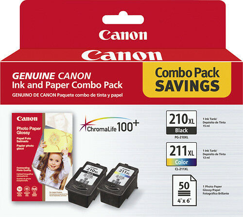 Canon - 210XL/211XL 2-Pack High-Yield Ink Cartridge + Photo Paper - Multi image 0