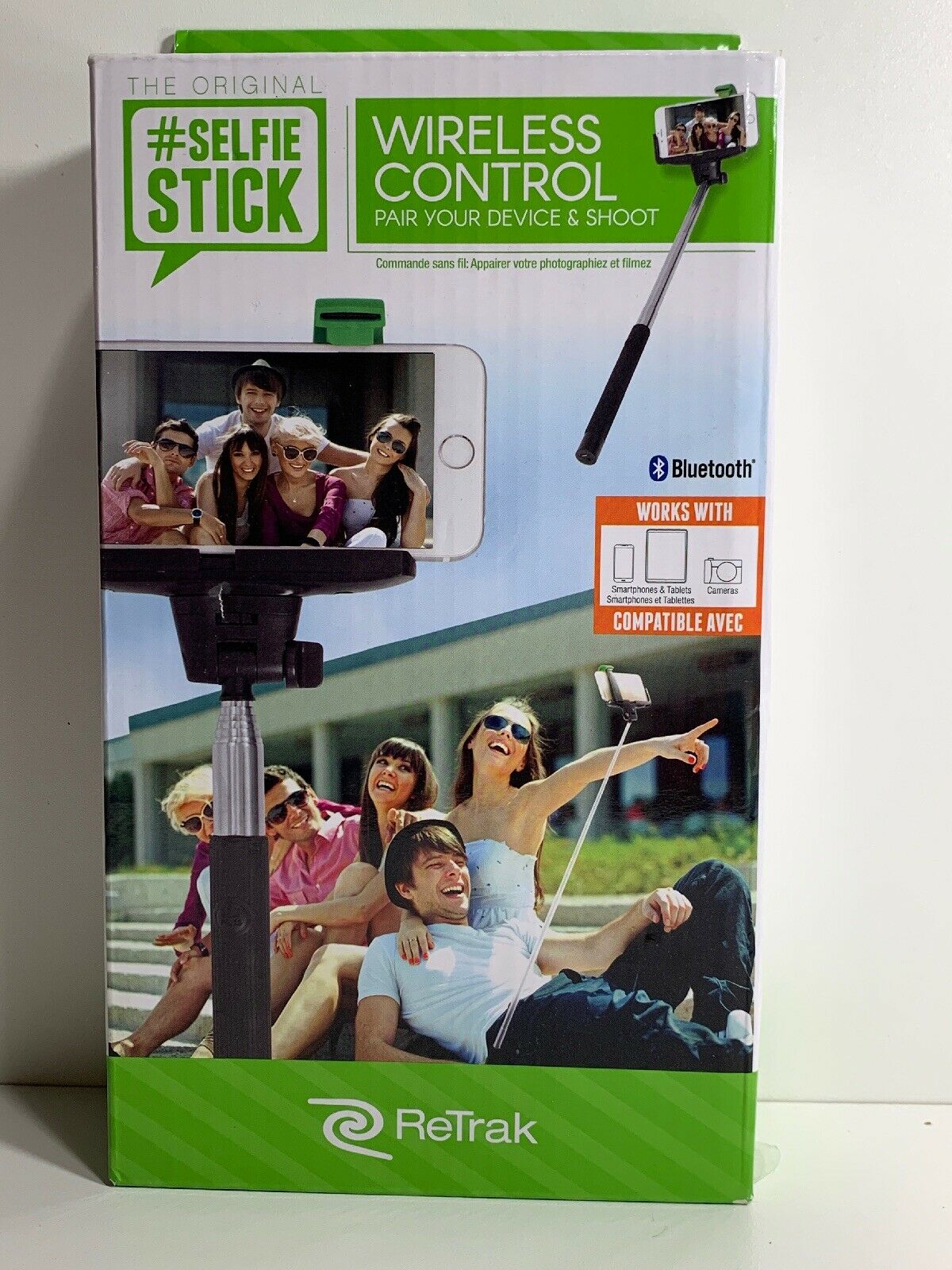 ReTrak The Original Selfie Stick, Wireless Control Bluetooth Black image 0