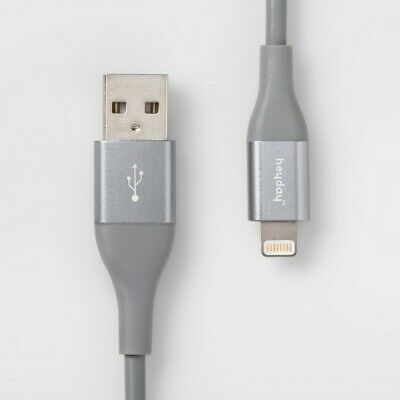 Heyday 10' Lightning to USB-A Round Cable - Gray/Silver image 0