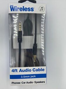 Just Wireless 4ft Flat TPU Auxiliary Cable (3.5mm) - Black image 0