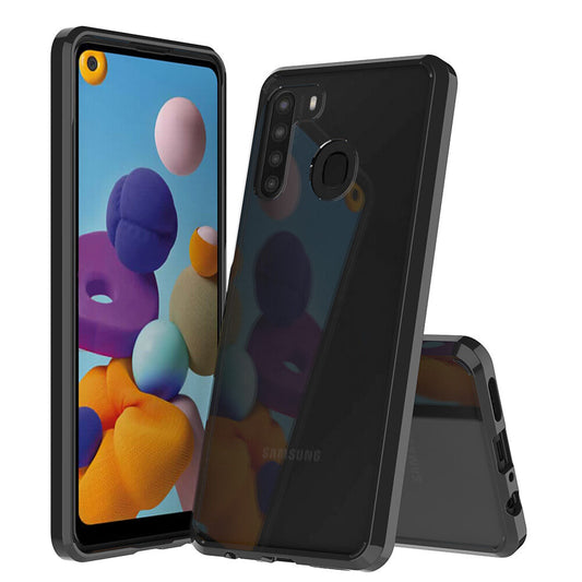Samsung Galaxy A21 Hybrid Case with Air Cushion Technology - BLACK image 0