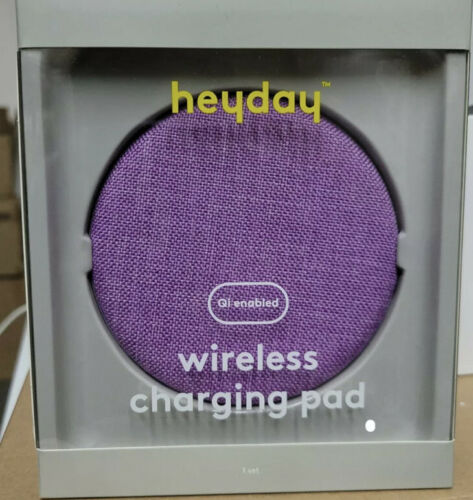 Heyday Qi Wireless Fabric Charging Puck with charging Cable image 0