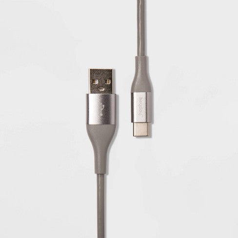 Heyday4' USB-C to USB-A Round Cable - Cool Gray/Silver image 0