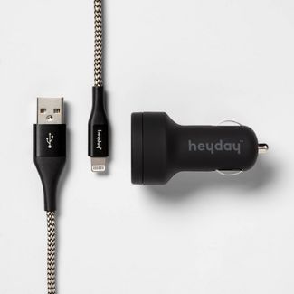 heyday 6' Lightning to USB-A Cable 2-Port 3.1A Car Charger image 0