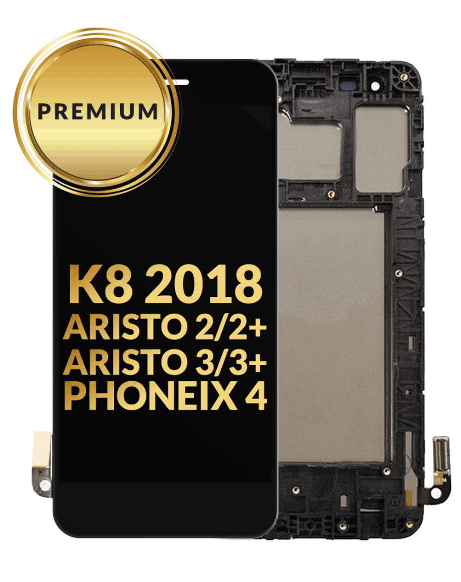 K8 (2018) Aristo 3 plus /Aristo 3/Aristo 2 Plus / Aristo 2/Phonix 4 LCD Assembly W/rRAME (BLACK) image 0