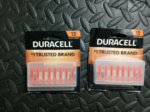 Duracell Size 13 Hearing Aid Batteries - 16 Pack - Easy-Fit Tab image 0