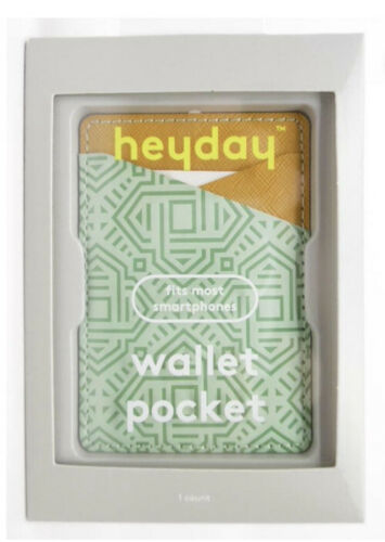 Heyday Universal Cell Phone Stick-on Wallet Pocket Geo Print (River Green) image 0