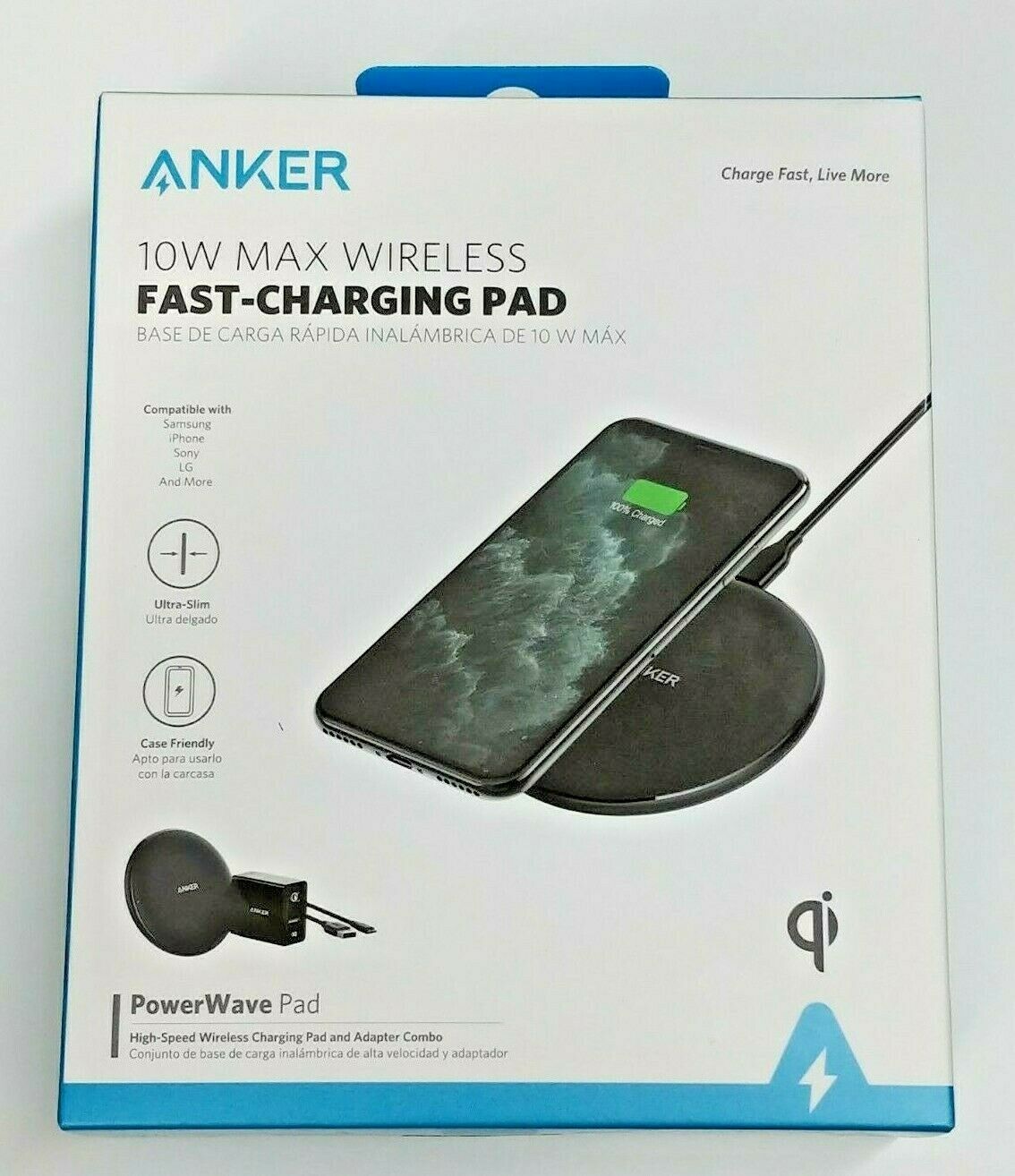 ANKER PowerWave 10W Max Wireless Charging Pad And Adapter Combo image 0