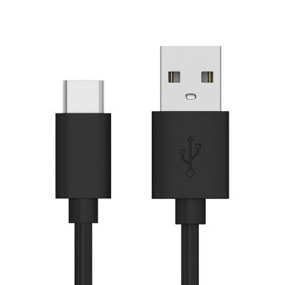 Just Wireless 4ft TPU Type-C to USB-A Cable - Black image 0