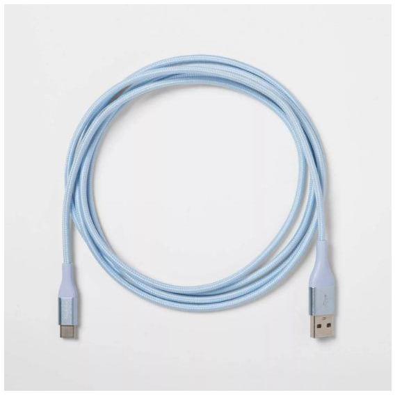 heyday 6' USB-C to USB-A Braided Cable - Whimsical Blue image 0