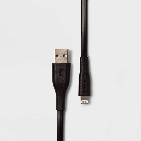 heyday 3' Lightning to USB-A Flat Cable - Black image 0