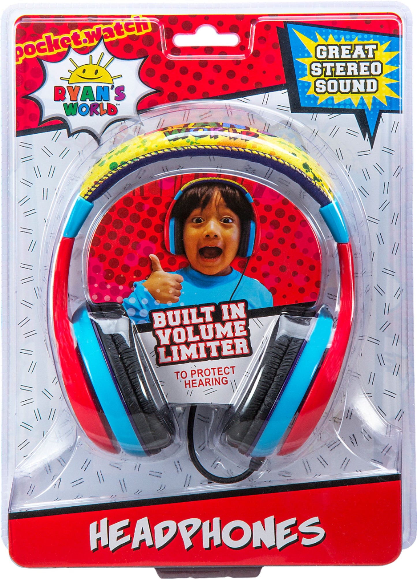 eKids Ryan's World Wired Over-Ear Headphones image 0