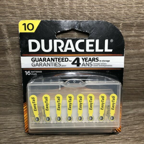 Duracell Size 10 Hearing Aid Batteries - 16 Pack - Easy-Fit Tab image 0