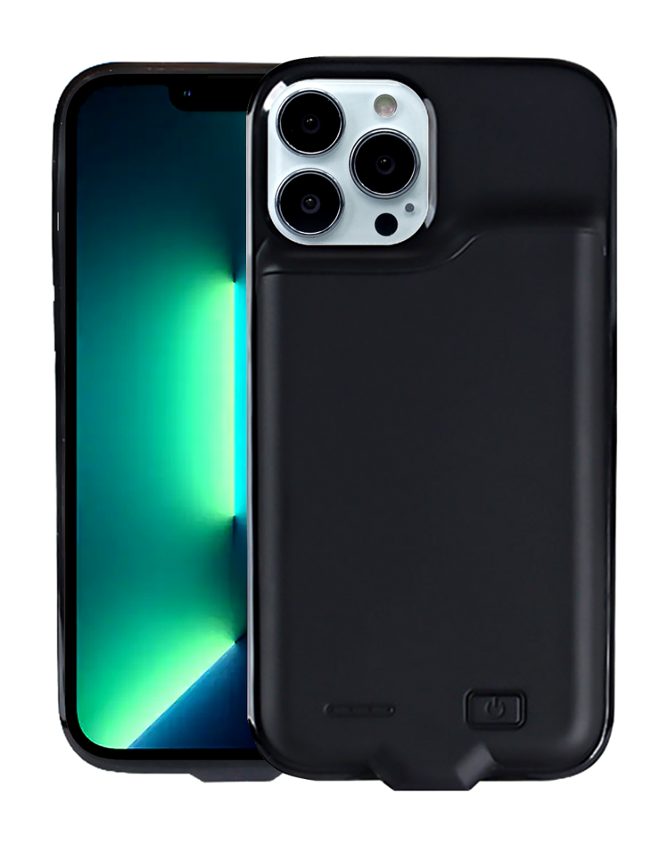 iPhone 12 Mini Portable Soft Rubber Slim Protective Charging Case 5200mAh (BLACK) image 0