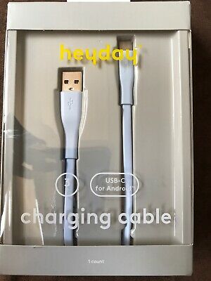heyday 3' USB-C to USB-A Flat Cable - Whimsical Blue image 0