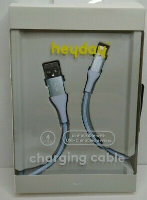 Heyday4' USB-C to USB-A Braided Cable - Whimsical Blue image 0