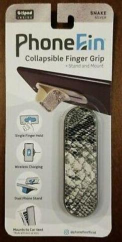 The PhoneFin Collapsible Finger + Stand and Mount/Snake (sliver) (All Phones) image 0