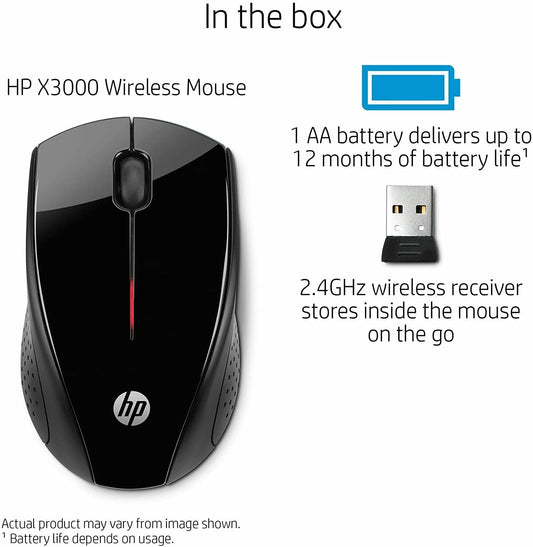 HP x3000 Wireless Mouse, Black image 0