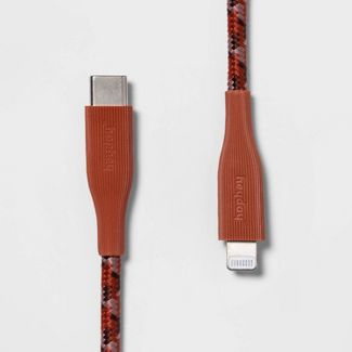 heyday Lightning to USB-C Braided Cable-Ribbed Rose Pink image 0