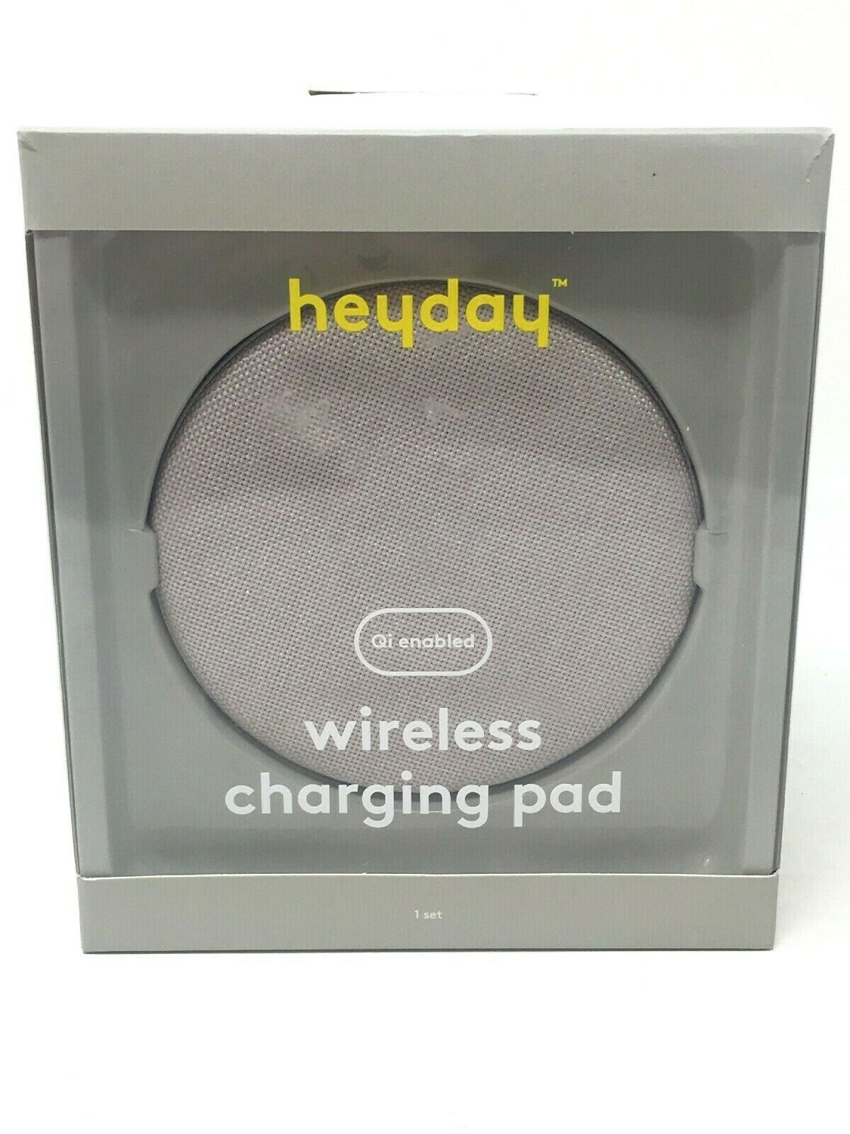 Heyday Qi Wireless Fabric Charging Puck (with Cable & Wall Charger) light pink image 0