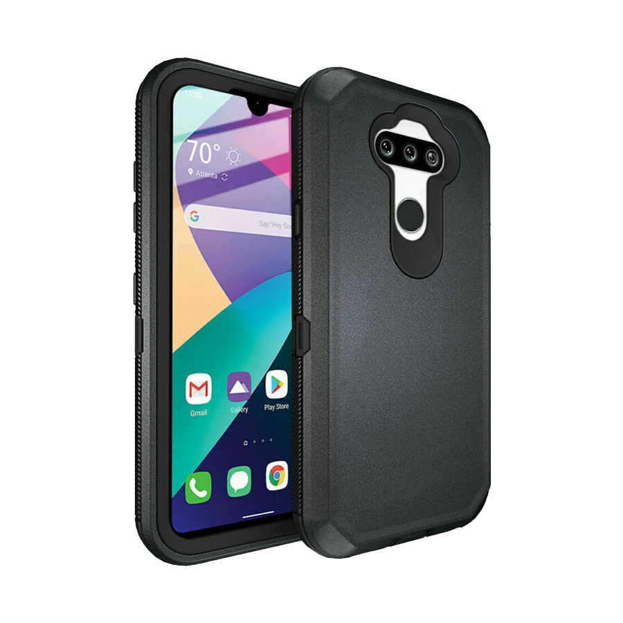LG K31 Heavy Duty Defender Shockproof Case - BLACK image 0