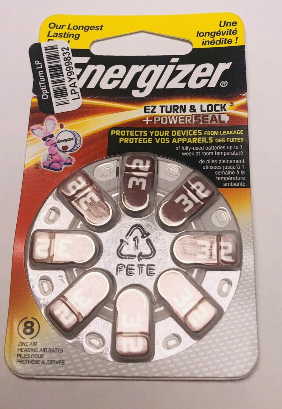 Energizer EZ Turn & Lock + PowerSeal Size 312/8 Pack Exp. 8/2021 image 0