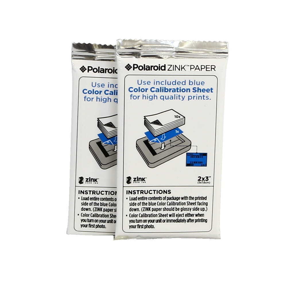 Polaroid ZINK PAPER 2 Packs with Calibration Sheet - 20 Sheets 2 x3" LM image 0