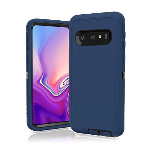 Galaxy S10 Plus Heavy Duty Defender Case- BLUE BLACK image 0