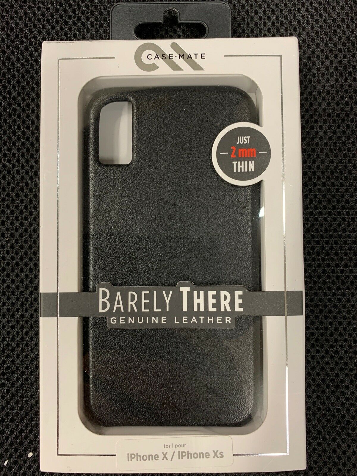 Case-Mate Apple iPhone X/XS Barely There Leather Case - Smooth Black image 0