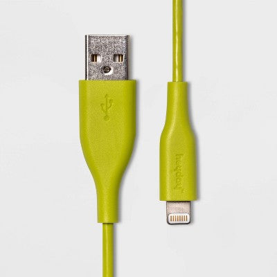Heyday 3' Lightning to USB-A PVC Round Cable - Lime Green image 0