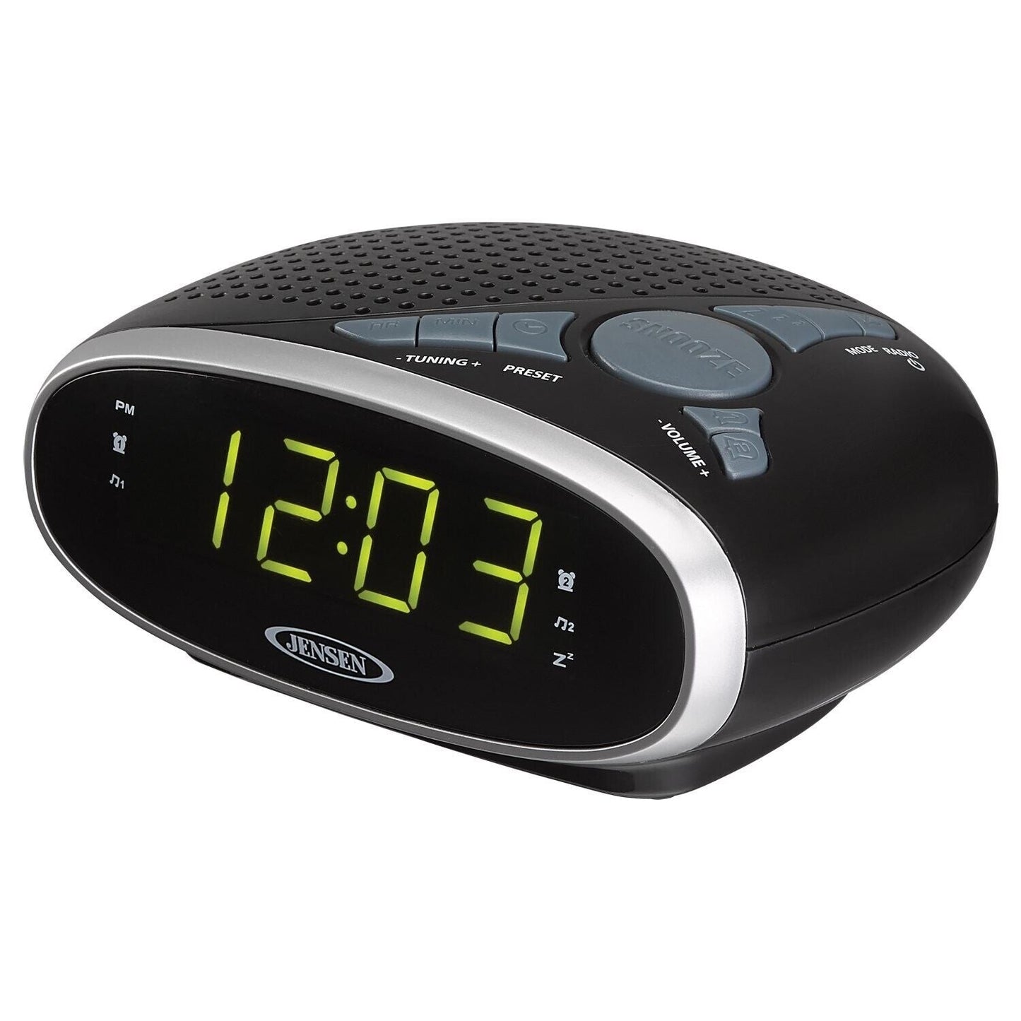 Jensen JENSEN JCR-175 AM/FM Alarm Clock Radio with 0.9-Inch Green LED Display image 0