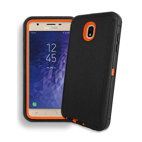Galaxy J7 2018 J737 Heavy Duty Defender Case- BLACK ORANGE image 0