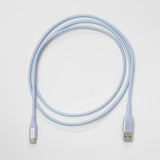 heyday 4' USB-C to USB-A Braided Cable - Whimsical Blue image 0