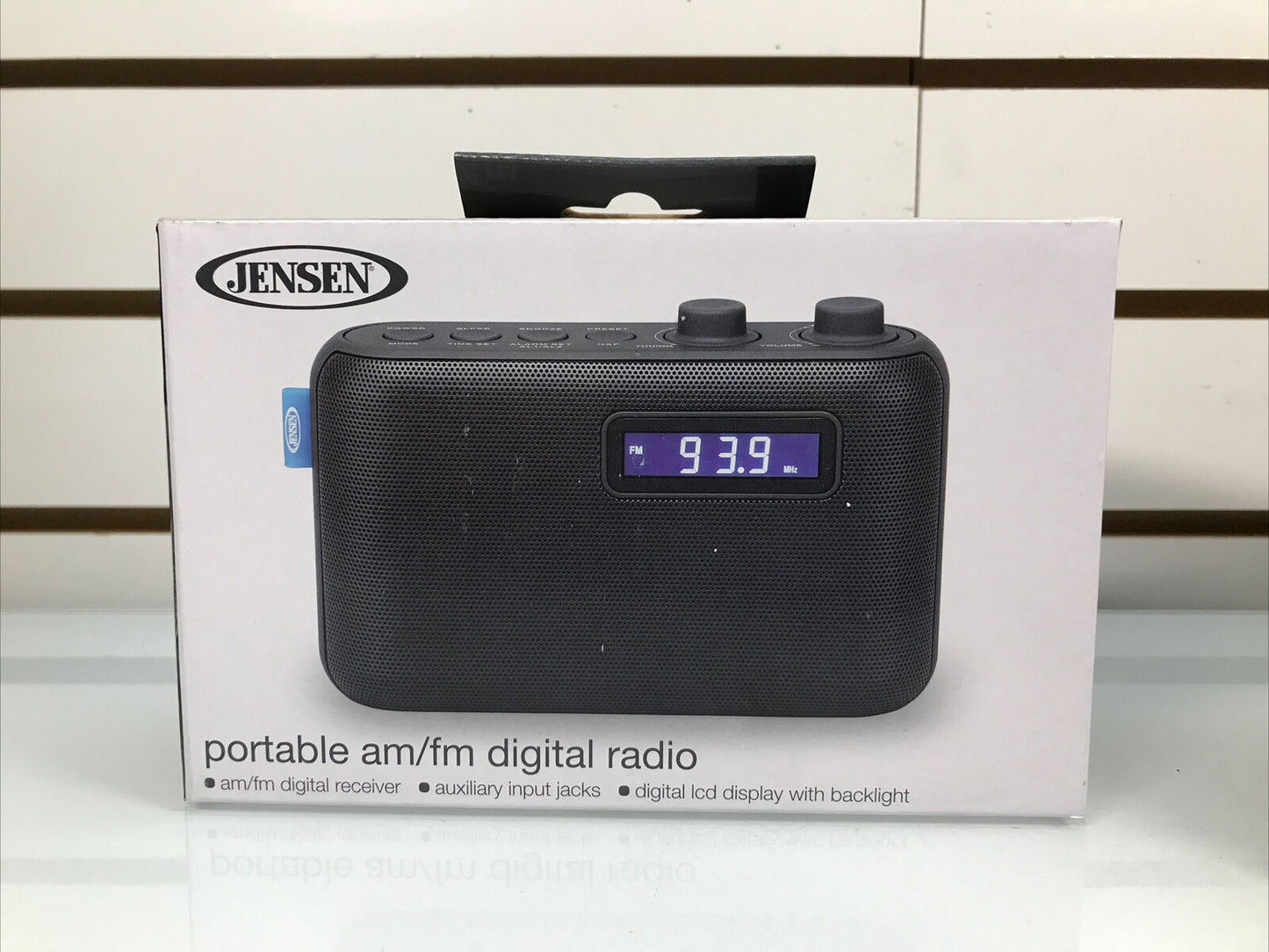 JENSEN SR-50 Portable AM/FM Digital Radio w/ Aux Input Jacks, LCD Display image 0
