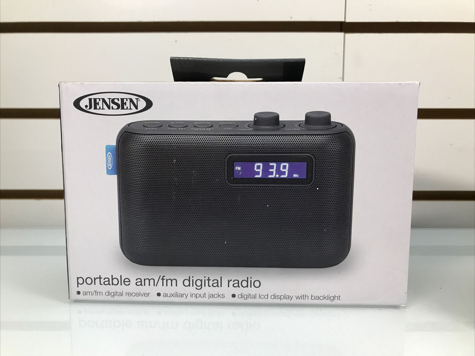 JENSEN SR-50 Portable AM/FM Digital Radio w/ Aux Input Jacks, LCD Display image 0
