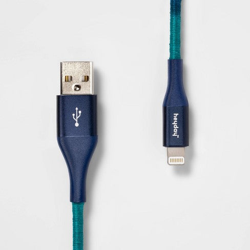 Heyday 6' Lightning to USB-A Braided Cable - Navy image 0