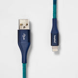 Heyday 6' Lightning to USB-A Braided Cable - Navy image 0