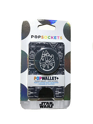 PopSockets PopWallet+ (with PopGrip Cell Phone Grip & Stand) - Star Wars Millennium Falcon image 0