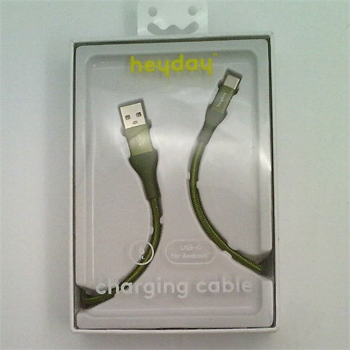 heyday USB-C to USB-A Braided Cable 4ft - Green image 0
