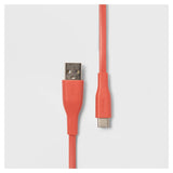 heyday 3' USB-C to USB-A Flat Cable - Coral image 0