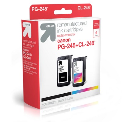 Canon PG-245 Black, CL-246 C/M/Y Replacement 2pk Ink Cartridges Black, Cyan, Magenta, Yellow (TAR245246) - Up&Up? image 0