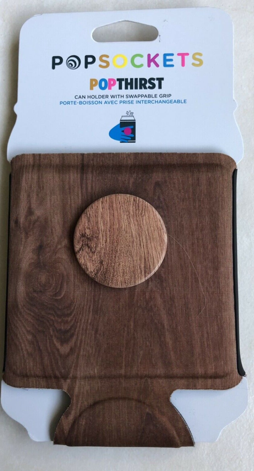 Popsockets PopThirst Wood Grain Oak Can Holder image 0